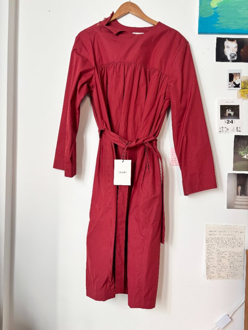 LEMAIRE red Garance poplin dress